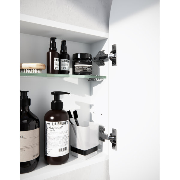 Glass Warehouse 16'' W 32'' H Recessed Frameless Medicine Cabinet with ...